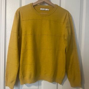 Harper Yellow Crewneck Textured Knit Sweater